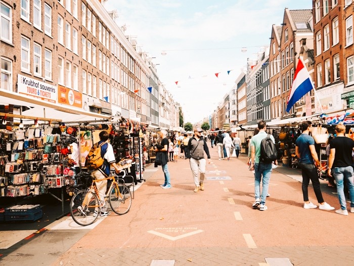  Fresh flower bouquets at Albert Cuyp Market, a bustling daily market in Amsterdam