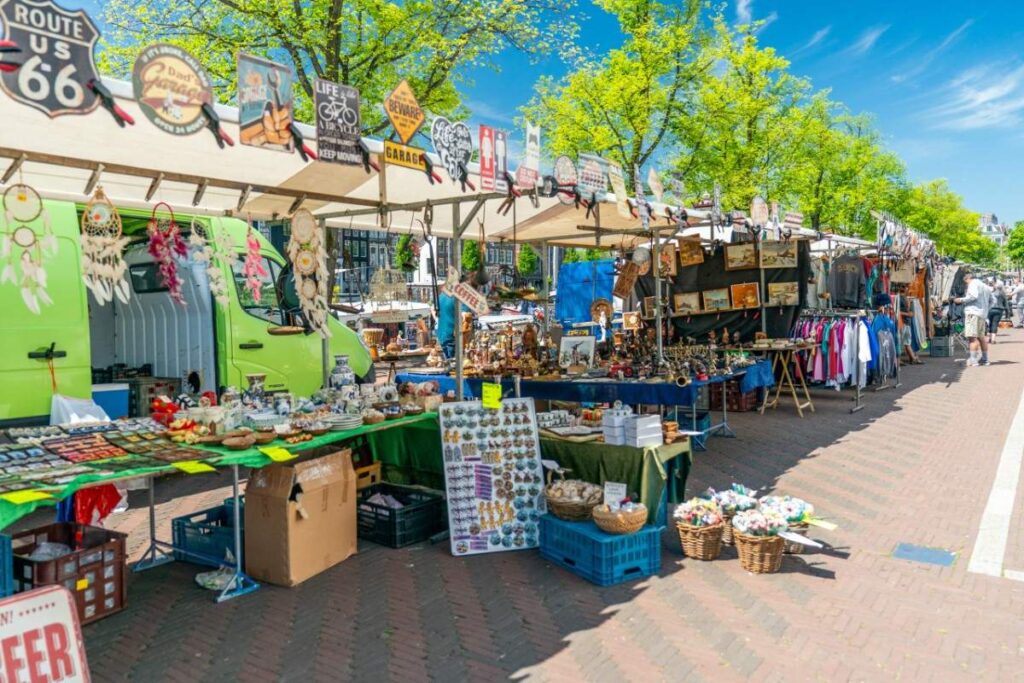 Organic flowers and local produce at Noordermarkt in Amsterdam’s Jordaan neighborhood